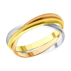 Кольцо из комбинированного золота р. 19,5 Diamant 51-111-02230-1