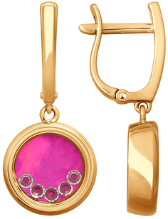 Серьги из красного золота AllTime 027848_s, перламутр\фианит