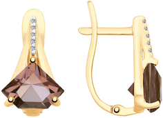 Серьги из красного золота AllTime 725713_s, ситалл искусственный\фианит