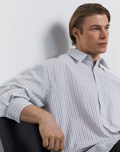 Рубашка мужская Gloria Jeans BWT001525 молочный/разноцветный XL/182