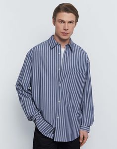 Рубашка мужская Gloria Jeans BWT001525 синий/разноцветный XS/176