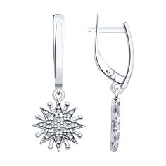 Серьги из серебра Diamant 94-121-02109-1, фианит