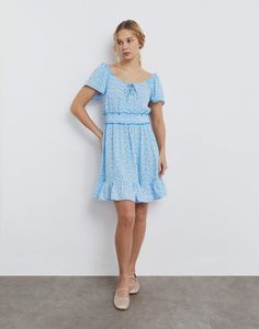 Платье женское Gloria Jeans GDR028200 синий/белый XS/164