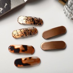 Заколка клик-клак Queen fair 7915776 разноцветная, 6 шт