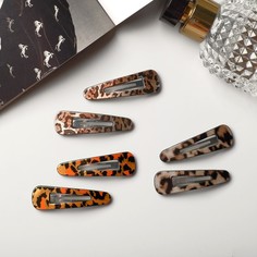 Заколка клик-клак Queen fair 7915765 разноцветная, 6 шт