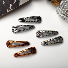 Заколка клик-клак Queen fair 7915767 разноцветная, 6 шт