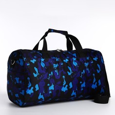Дорожная сумка женская NoBrand 9882956 синяя/черная