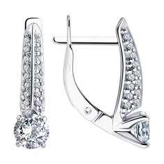 Серьги из серебра Diamant 94-120-02130-1, фианит
