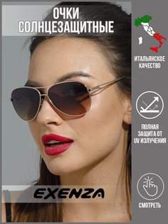 Солнцезащитные очки женские Exenza Spezia P05 темно-коричневые/золотистые