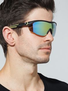 Спортивные солнцезащитные очки мужские Exenza Destro P02 черные/желтые