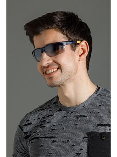 Спортивные солнцезащитные очки мужские Exenza Strike G01 синие/желтые