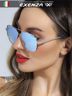 Солнцезащитные очки женские Exenza Terni P01 серые/серебристые