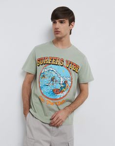 Футболка мужская Gloria Jeans BKT015462 светло-зеленый M/182