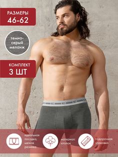 Комплект трусов мужских BeGood UM1202H серых 56