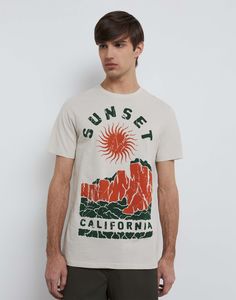 Футболка мужская Gloria Jeans BKT015463 светло-бежевый M/182