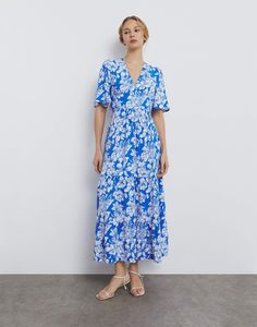 Платье женское Gloria Jeans GDR028543 синий/белый XL/170