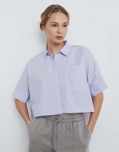 Рубашка женская Gloria Jeans GWT003645 голубой S/170