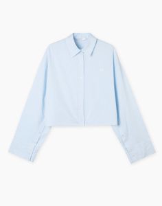 Рубашка женская Gloria Jeans GWT003895 белый/голубой S/170