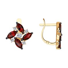 Серьги из красного золота Diamant 51-320-02497-2, фианит\гранат