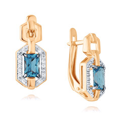 Серьги из красного золота ADAMAS 24041019/01-А50ДЧ-660, топаз/фианит АДАМАС