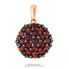 Кулон из красного золота ADAMAS 34040652/01-А50Ч-655, гранат АДАМАС
