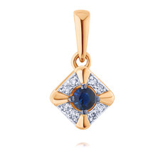 Кулон из красного золота ADAMAS 34041448/01-А50ДЧ-432, сапфир/бриллиант АДАМАС