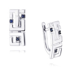 Серьги из белого золота ADAMAS 24041496/01-А51ДЧ-542, сапфир АДАМАС
