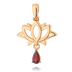 Кулон из красного золота ADAMAS 34041574/01-А50Ч-655, гранат АДАМАС