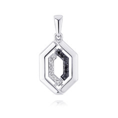 Кулон из белого золота ADAMAS 34041582/01-А51ДЧ-421, бриллиант АДАМАС