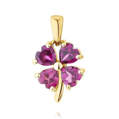Кулон из желтого золота ADAMAS 34041590/01-А55-669, родолит АДАМАС
