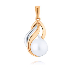 Кулон из красного золота ADAMAS 34041480/01-А50Д-727, жемчуг культивированный АДАМАС