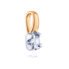 Кулон из красного золота ADAMAS 34041498/01-А50Д-41, бриллиант АДАМАС