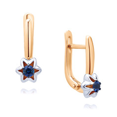 Серьги из красного золота ADAMAS 24041731/01-А50ДЧ-542, сапфир АДАМАС
