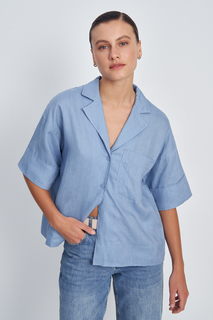 Блуза женская Finn Flare FSE110137 голубая XL