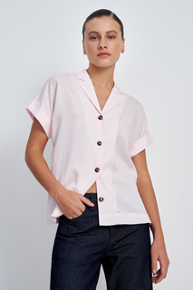 Рубашка женская Finn Flare FSC11064 розовая XS