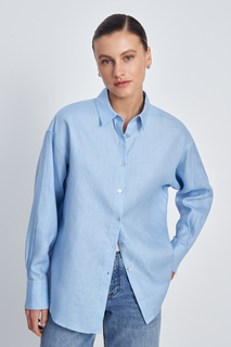 Рубашка женская Finn Flare BAS-100114 голубая M