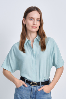 Рубашка женская Finn Flare FSC11045 зеленая L