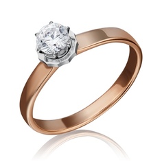 Кольцо из комбинированного золота р. 16 PLATINA jewelry 01-5234-00-501-1111-38, фианит