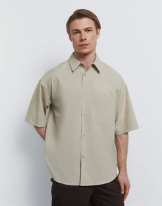 Рубашка мужская Gloria Jeans BWT001527 бежевый S/182