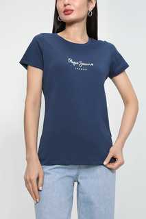 Футболка женская Pepe Jeans PL505202 синяя XXS