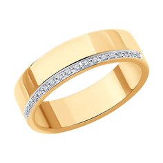 Кольцо из красного золота р. 19 SOKOLOV 1110251, бриллиант
