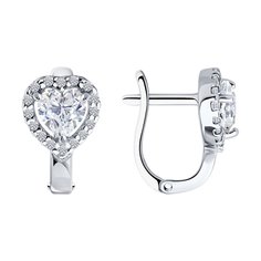 Серьги из серебра SOKOLOV 94026816, фианит