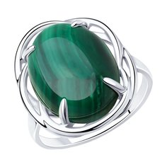 Кольцо перстень из серебра р. 19,5 Diamant 94-310-00912-2, малахит
