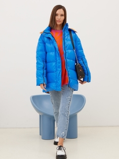 Пуховик женский Eleganzza 1241122005 голубой 50 RU