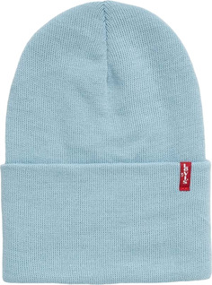 Шапка унисекс Levis Slouchy Red Tab Beanie голубая, one size Levis®