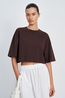 Футболка женская Finn Flare FSE110216 коричневая S