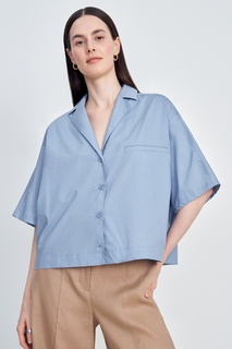 Рубашка женская Finn Flare FSE110124 голубая XL