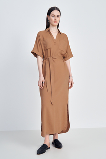 Платье женское Finn Flare FSD110122 коричневое L