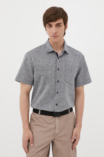 Рубашка мужская Finn Flare BAS-20046 серая XL