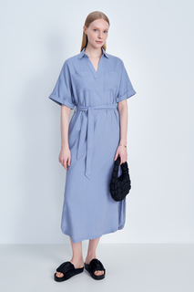 Платье женское Finn Flare FSD110122 голубое XL